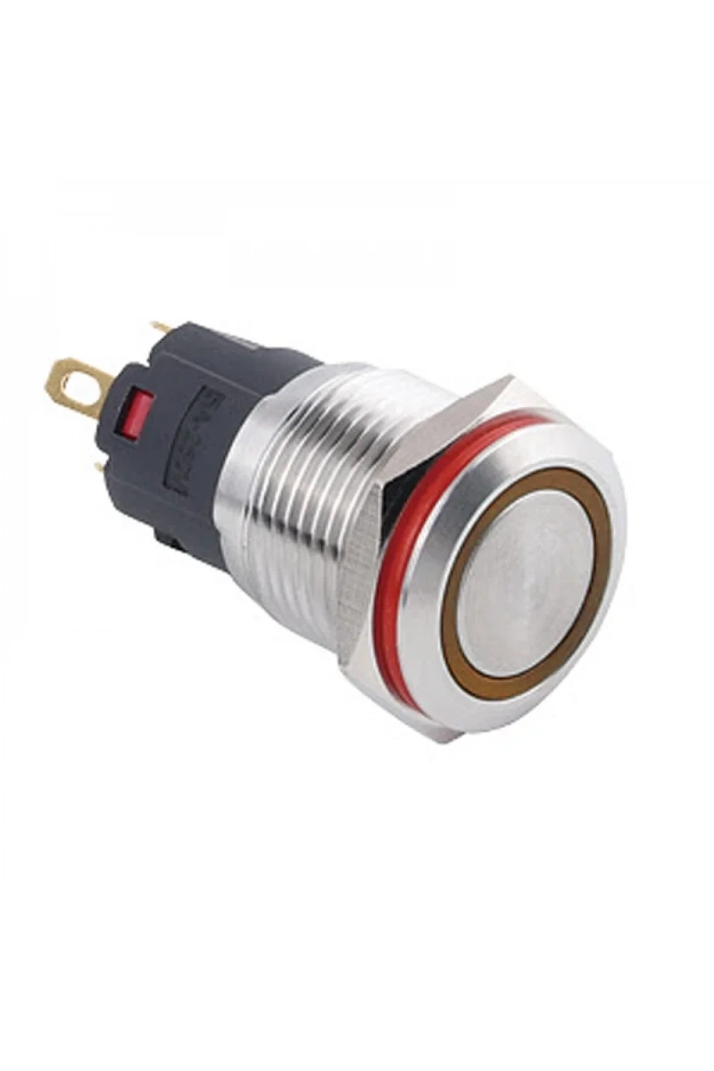 WD16A-P1Z-E 16mm Düz Anahtarlı Işıklı Metal Buton - Sarı