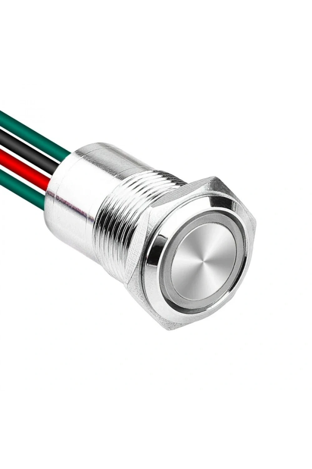 WD16D1-P2Z-E 16mm Straight Key Illuminated Metal Button with Cable - White