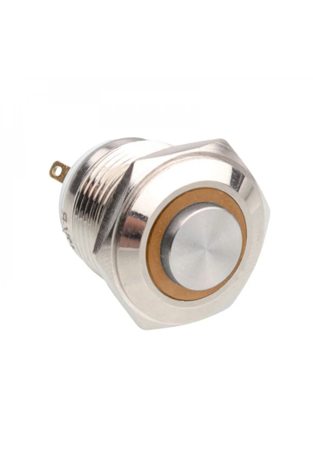 WD16H-G1-E 16mm Çıkık Yaylı Işıklı Metal Buton - Sarı