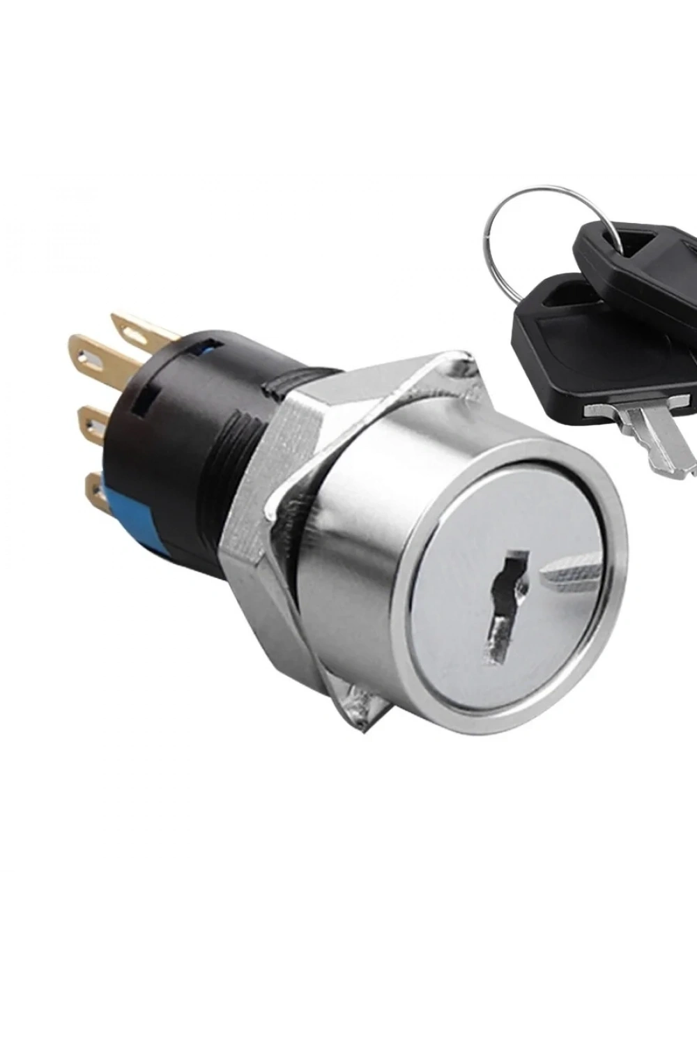 WD16Y-P1 16mm Anahtarlı Mandal Buton 2NO+2NC