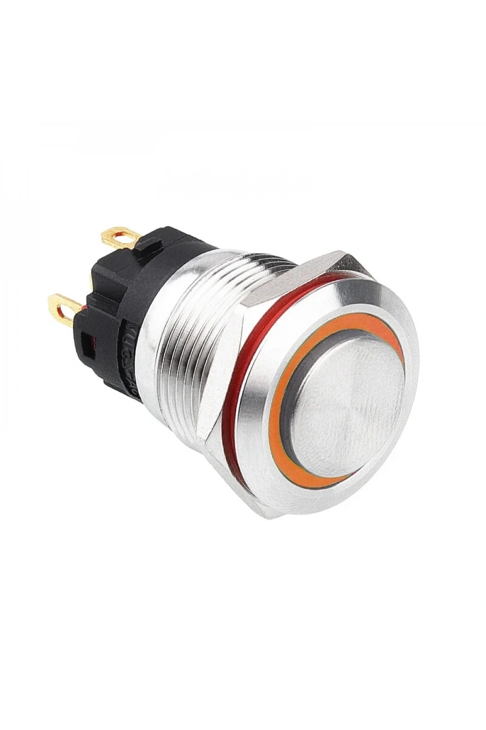 WD19A-G1-E 19mm Çıkık Yaylı Işıklı Metal Buton - Sarı