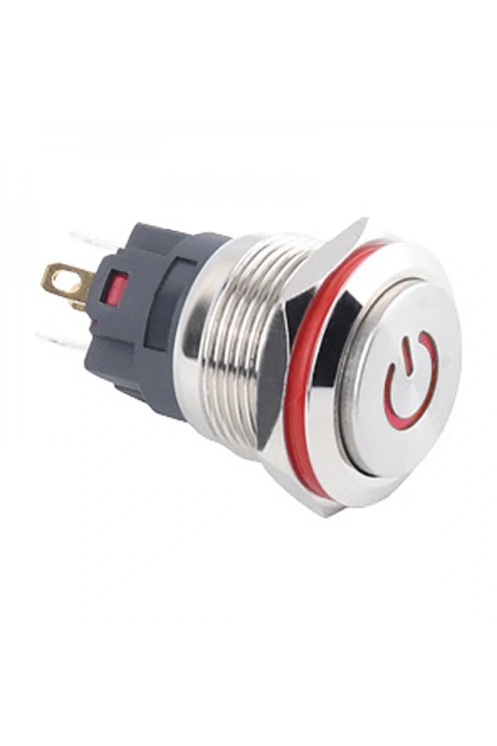 WD19A-G1Z-C 19mm Çıkık Anahtarlı Işıklı Power Metal Buton - Kırmızı