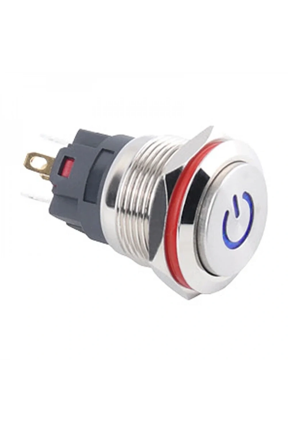 WD19A-G1Z-C 19mm Çıkık Anahtarlı Işıklı Power Metal Buton - Mavi