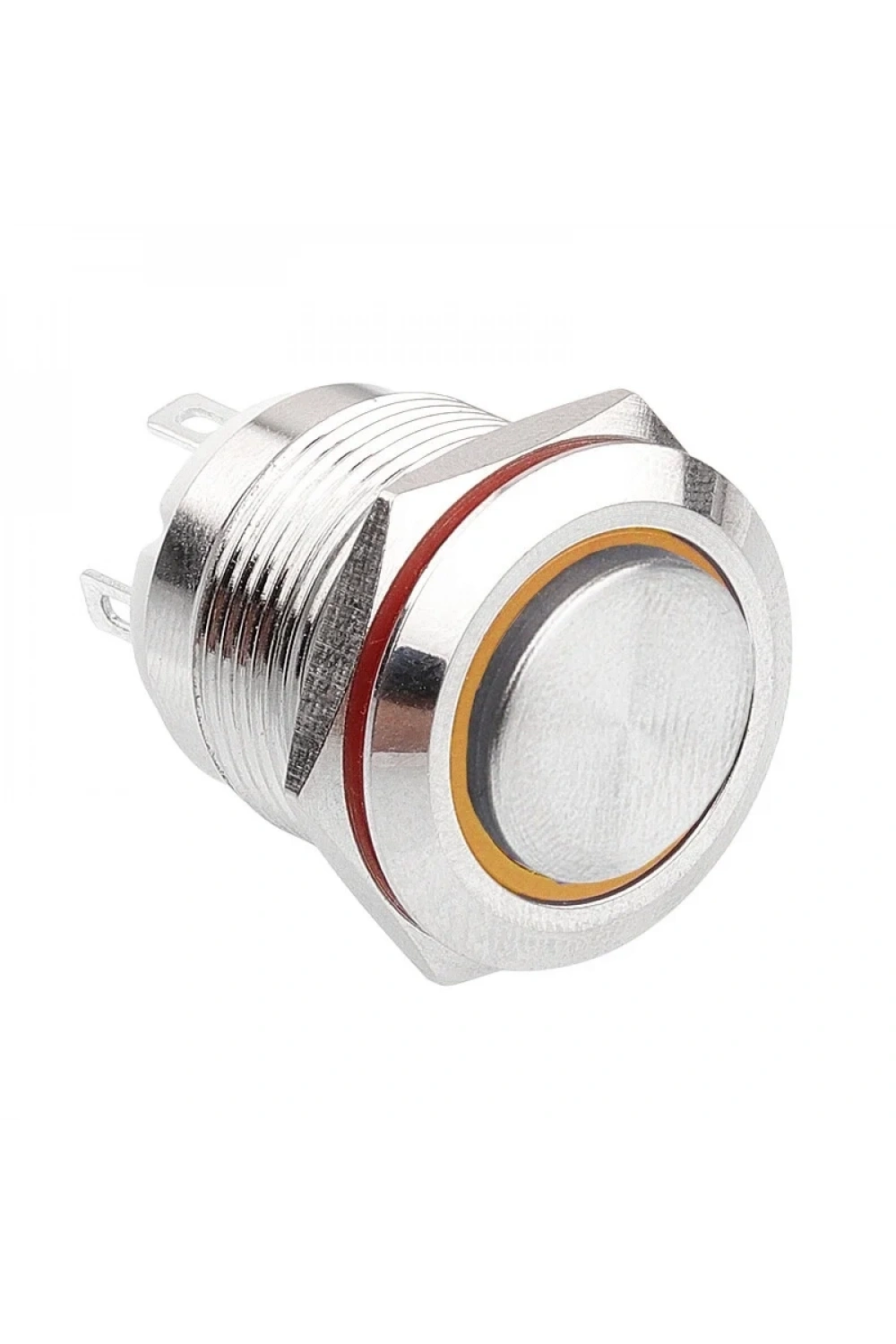 WD19H-G1-E 19mm Çıkık Yaylı Işıklı Metal Buton - Sarı