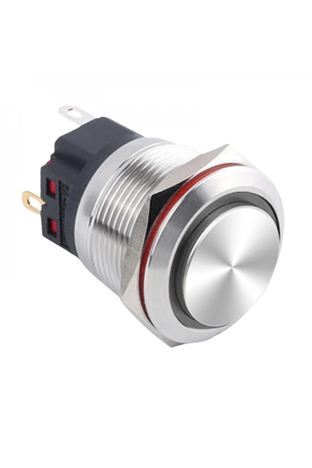 WD22B-G1-E 22mm Çıkık Yaylı Işıklı Metal Buton - Beyaz