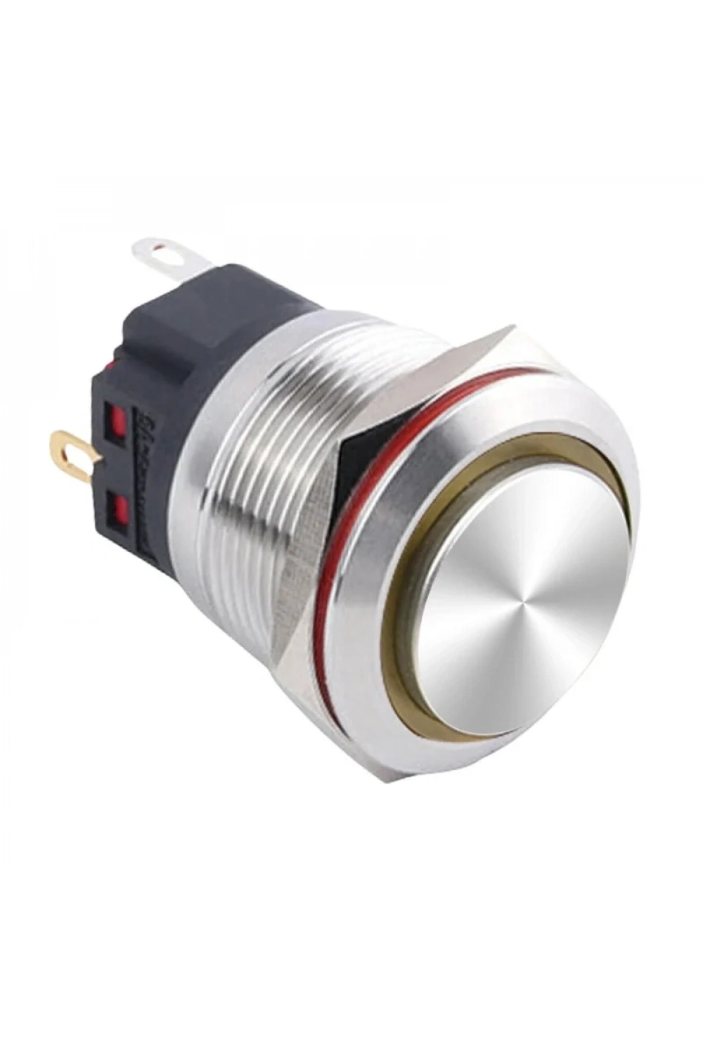 WD22B-G1-E 22mm Çıkık Yaylı Işıklı Metal Buton - Sarı