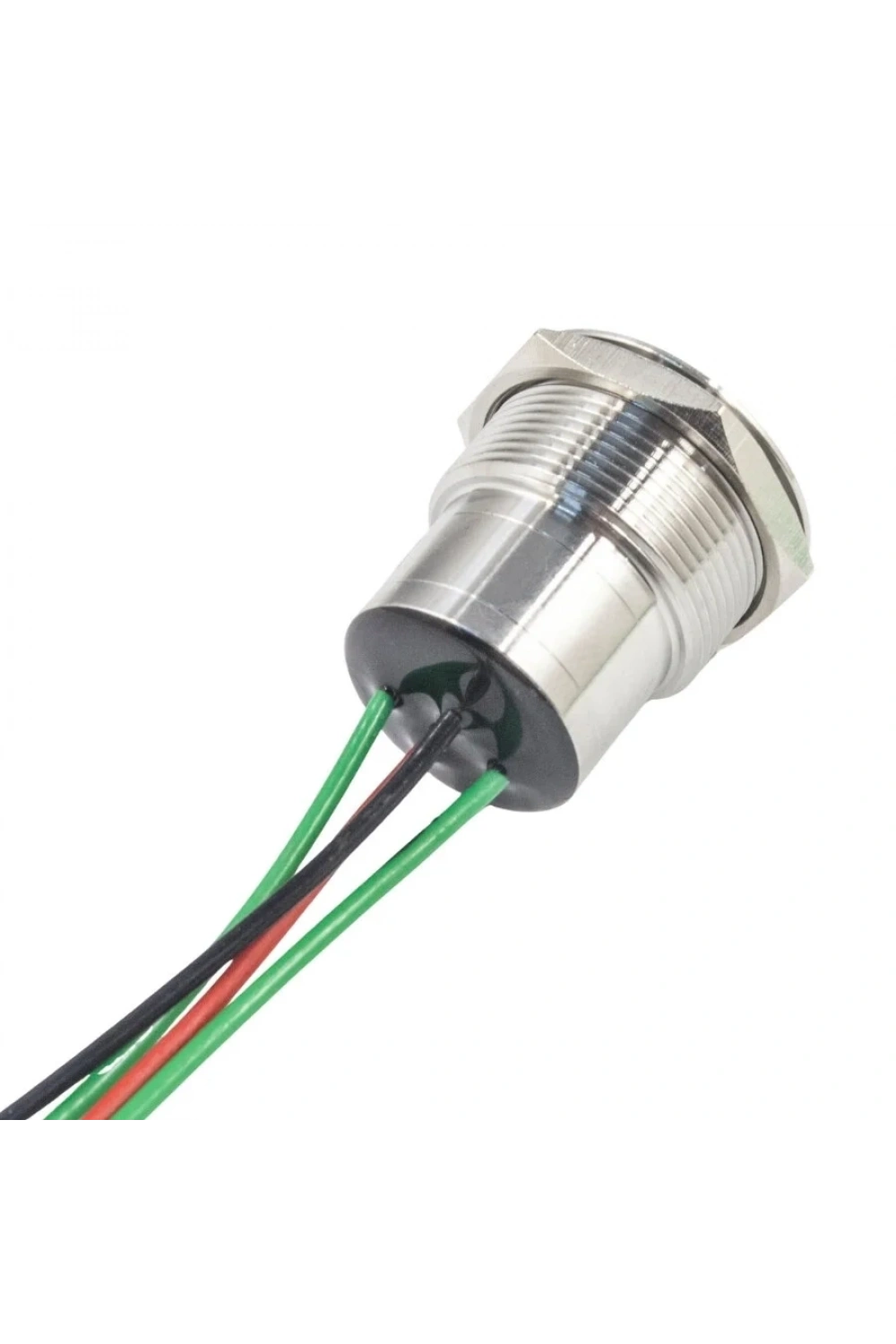 WD22D1-P2Z-EC 22mm Düz Anahtarlı Işıklı Power Kablolu Metal Buton - Beyaz