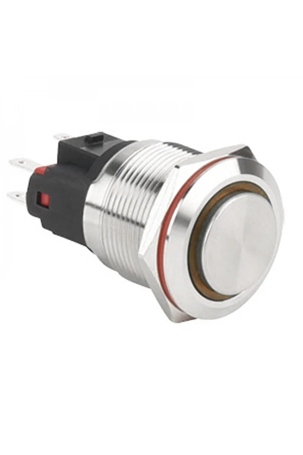 WD22E-G1-E 22mm Çıkık Yaylı Işıklı Metal Buton - Sarı
