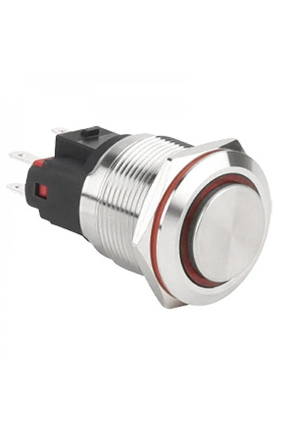 WD22E-G1Z-E 22mm Çıkık Anahtarlı Işıklı Metal Buton - Kırmızı