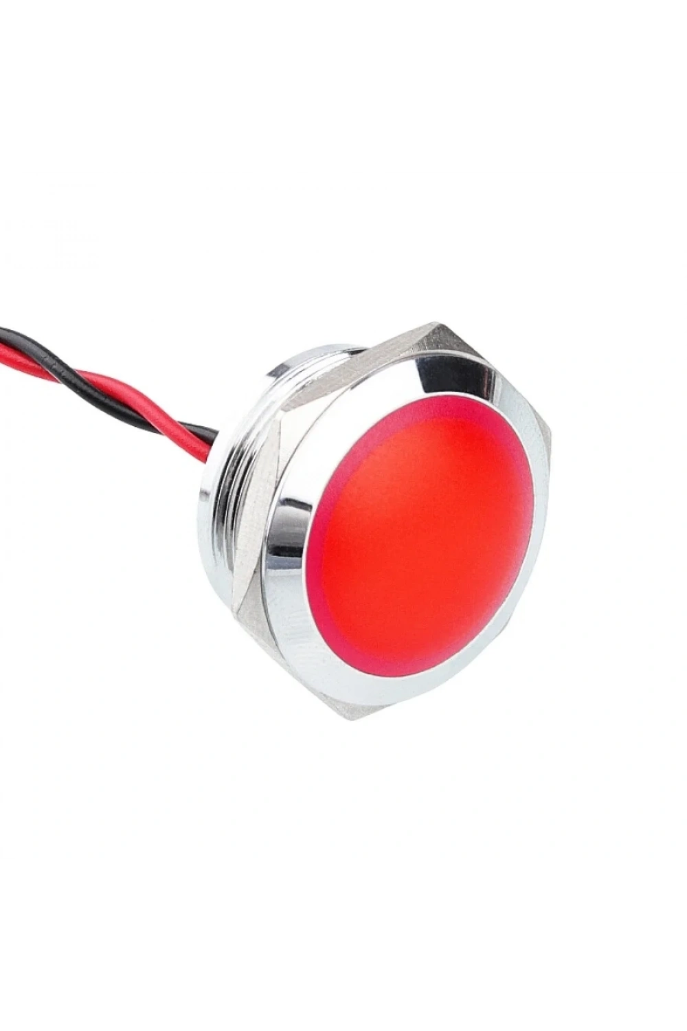 WD22L-P2 22mm 12-24V Kablolu Metal Sinyal Lambası - Kırmızı
