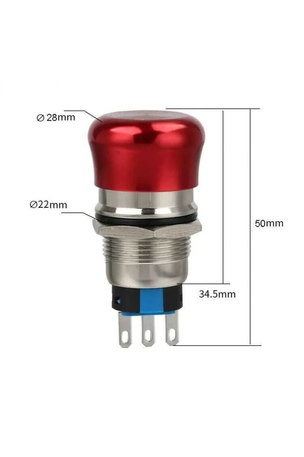 WD22M-Q1 22mm Metal Acil Stop Butonu 1NO+1NC