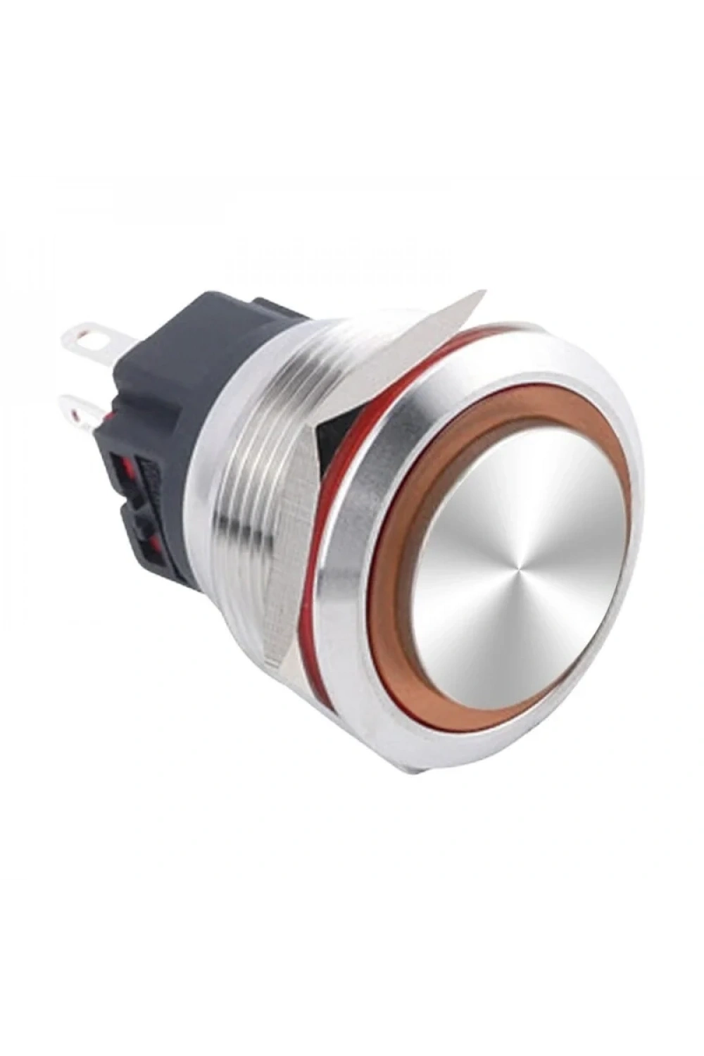 WD25B-G1Z-E 25mm Çıkık Anahtarlı Işıklı Metal Buton - Sarı