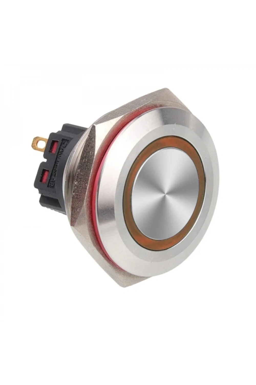 WD28B-P1Z-E 28mm Düz Anahtarlı Işıklı Metal Buton - Sarı
