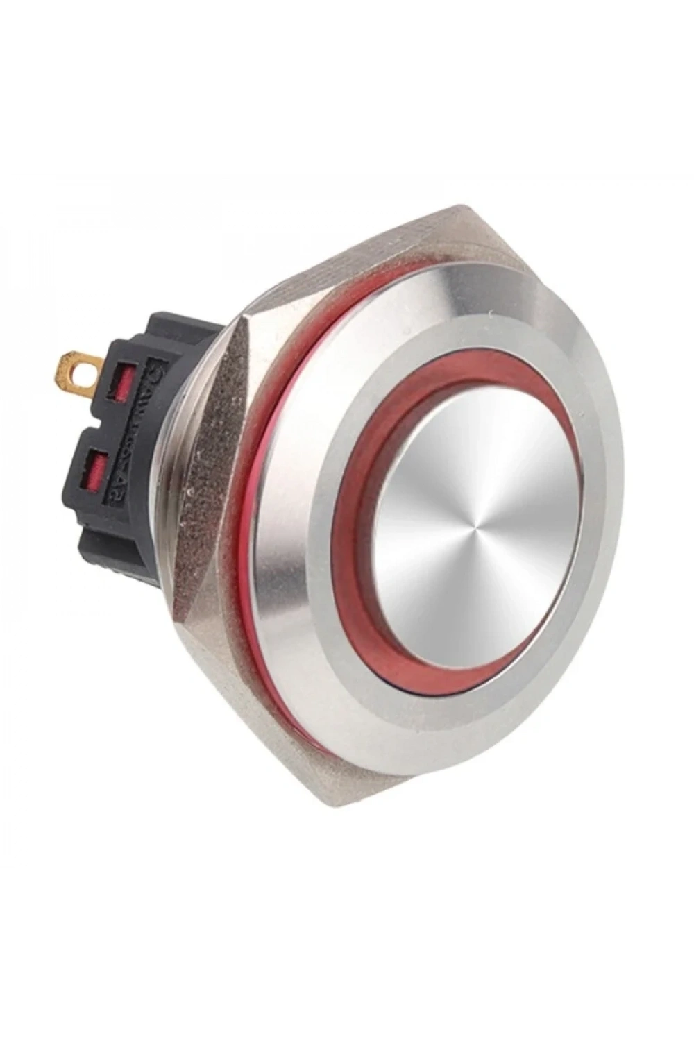 WD30B-G1Z-E 30mm Çıkık Anahtarlı Işıklı Metal Buton - Kırmızı