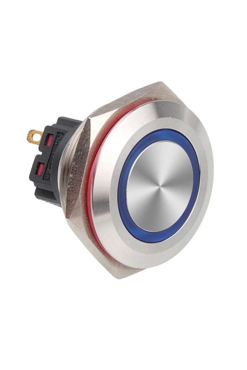 WD30B-P1Z-E 30mm Düz Anahtarlı Işıklı Metal Buton - Mavi