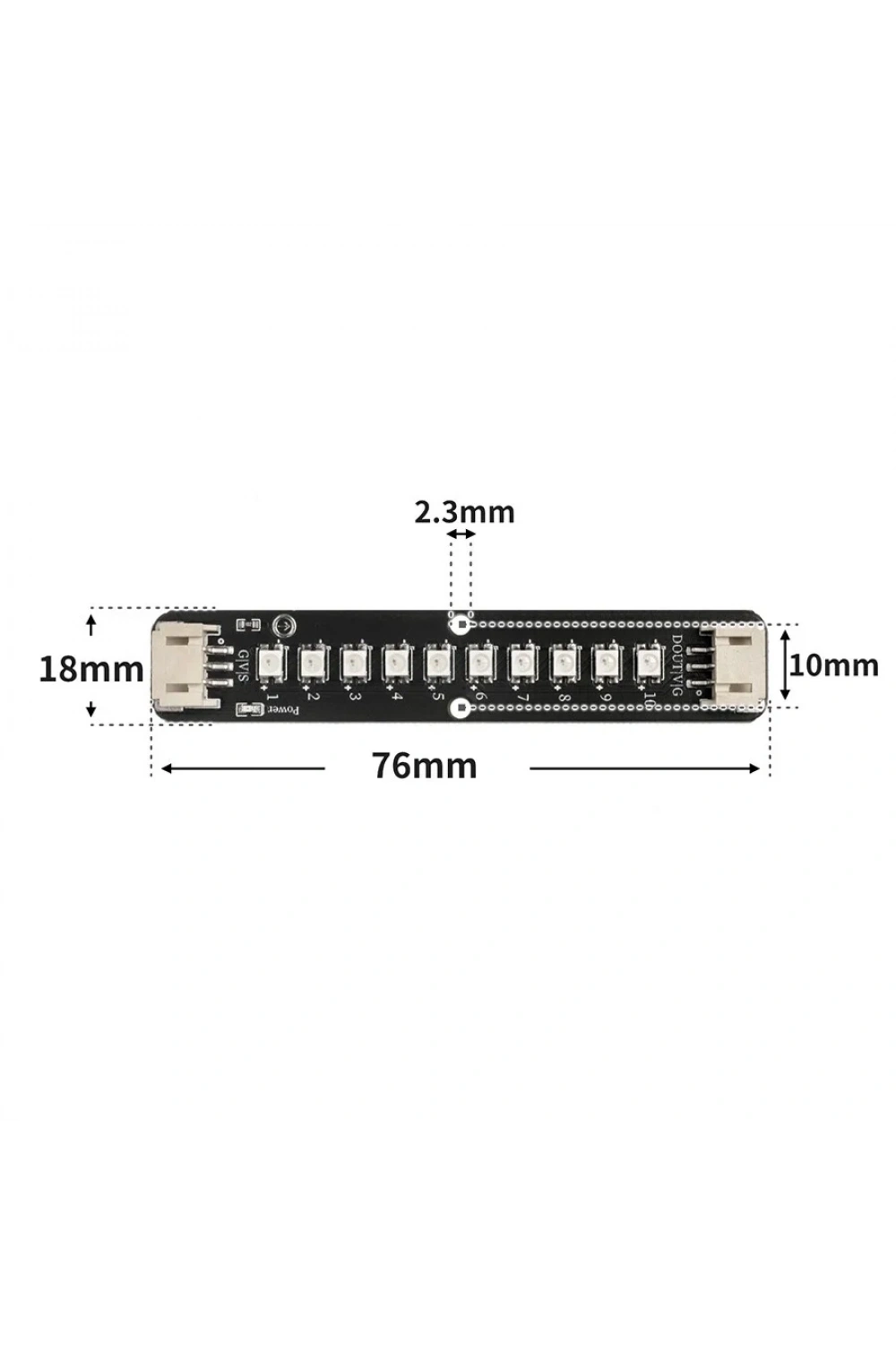 WS2812 NeoPixel Stick - 10lu RGB Led Modülü