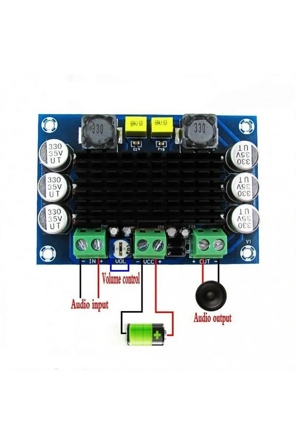 XH-M542 TPA3116D2 100W Mono Kanal Dijital Amfi Devresi 12-26V