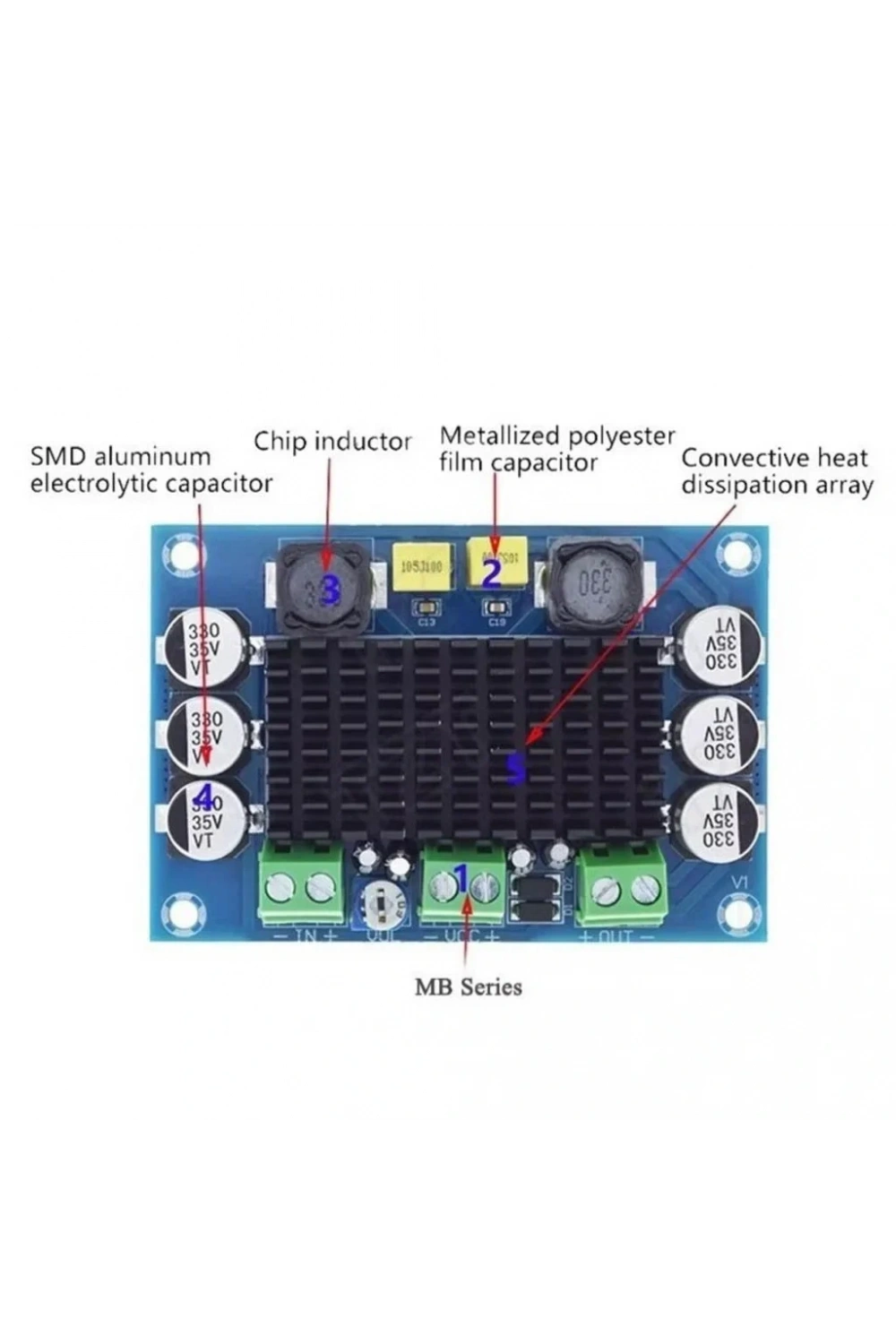 XH-M542 TPA3116D2 100W Mono Kanal Dijital Amfi Devresi 12-26V