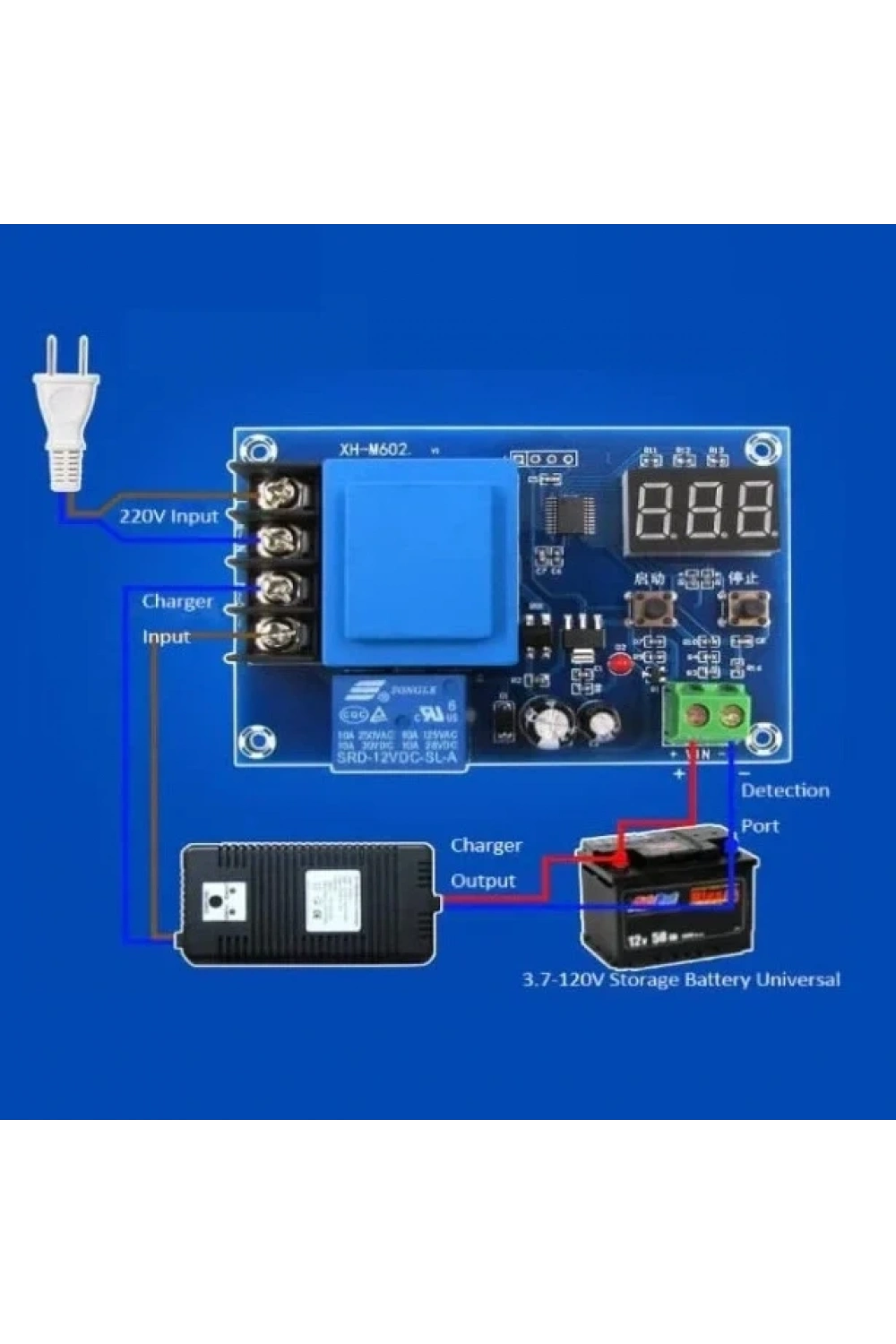 XH-M602 3.7-120V Lityum Pil - Akü Şarj Kontrol Devresi