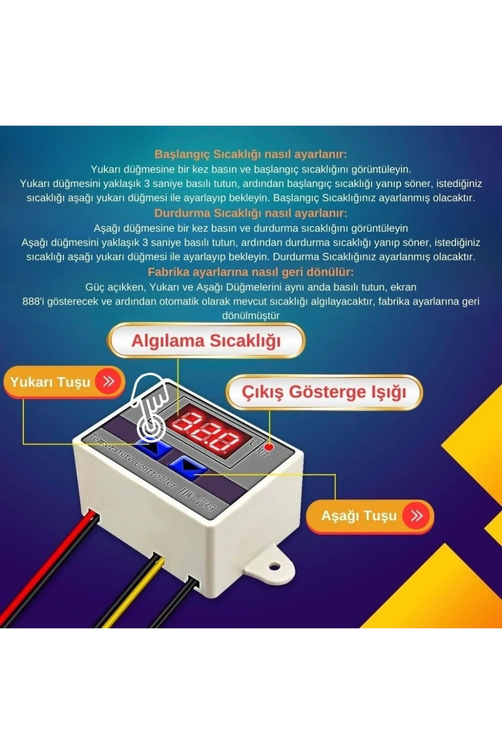 XH-W3001 220V AC Dijital Termostat 1500W