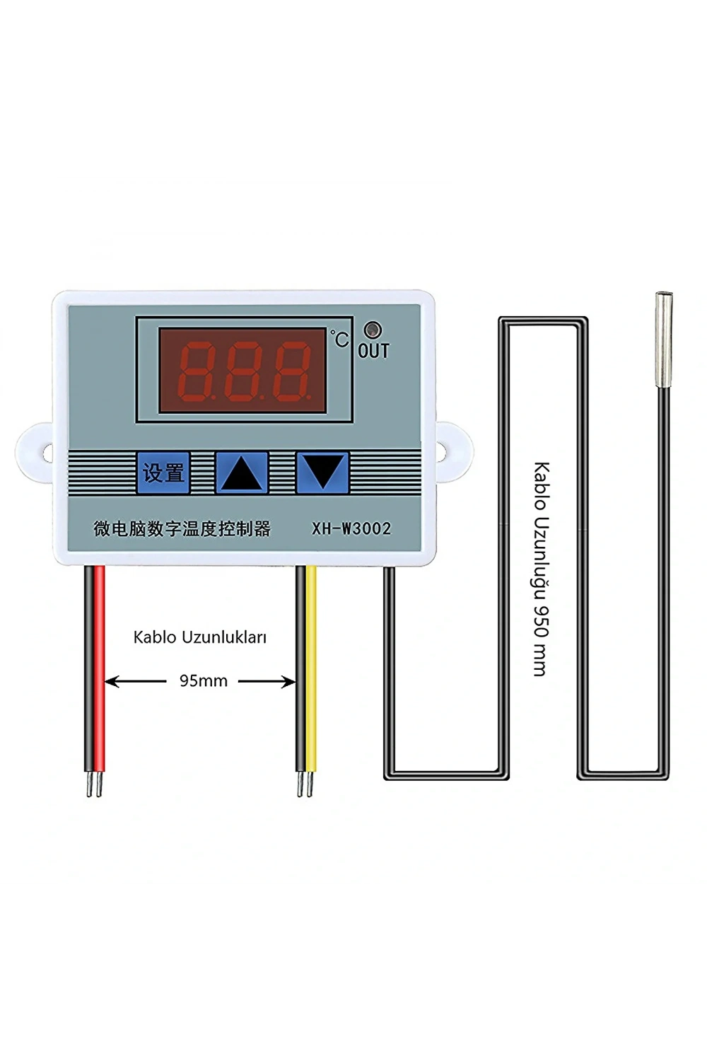 XH-W3002 220V AC Dijital Ayarlı Termostat 1500W