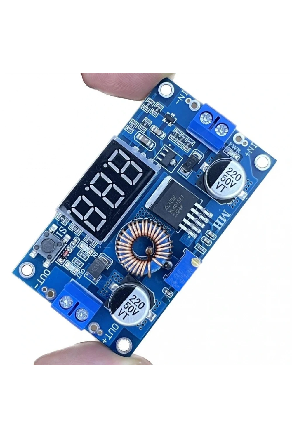 XL4015 75W 5A DC-DC Voltmetre Ekranlı (3Digits) Voltaj Düşürücü Modül