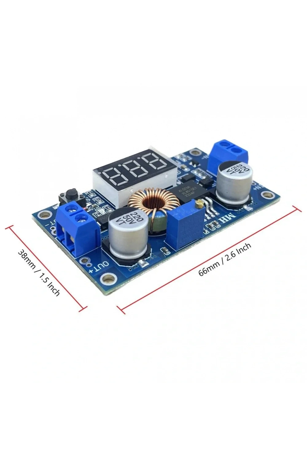 XL4015 75W 5A DC-DC Voltmetre Ekranlı (3Digits) Voltaj Düşürücü Modül
