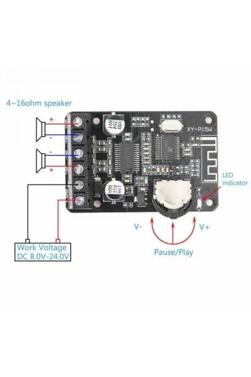 XY-P15W Bluetooth Amfi Modülü Amplifikatör Devresi