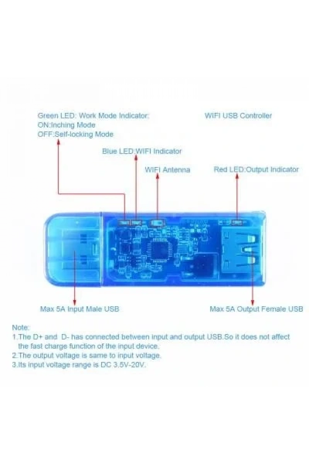 XY-WFUSB Sinilink Wifi-Usb Cep Telefonu Uzaktan Kumanda Modülü 3.5-20V 5A 100W