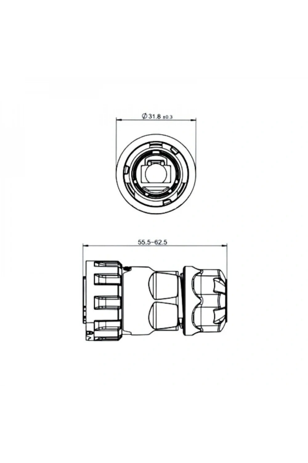 YM-20-C/RJ45/015/PE-42-001 Su Geçirmez Ethernet Konnektörü - Erkek