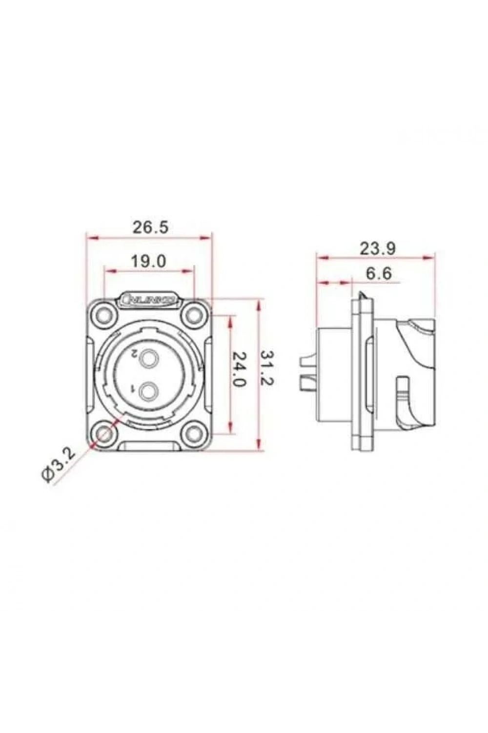YM-20-C04SX-02-401 4-Pin Su Geçirmez Konnektör - Erkek