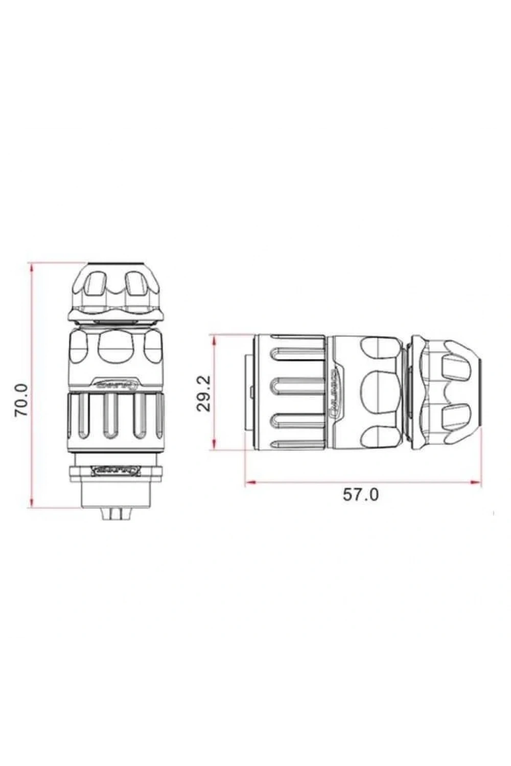 YM-20-C07PE-02-001 7-Pin Su Geçirmez Konnektör - Erkek