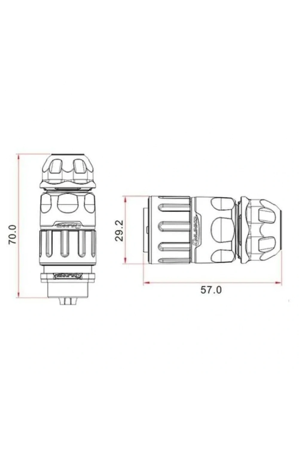 YM-20-J02PE-02-001 2-Pin Su Geçirmez Konnektör - Dişi