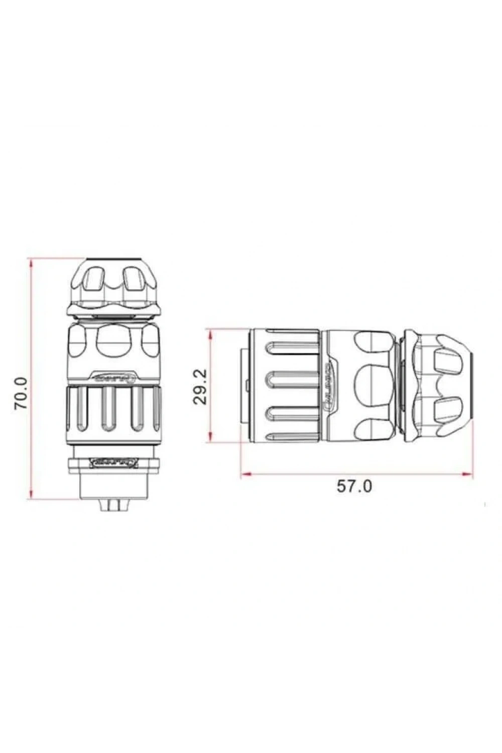 YM-20-J07PE-02-001 7-Pin Su Geçirmez Konnektör - Dişi