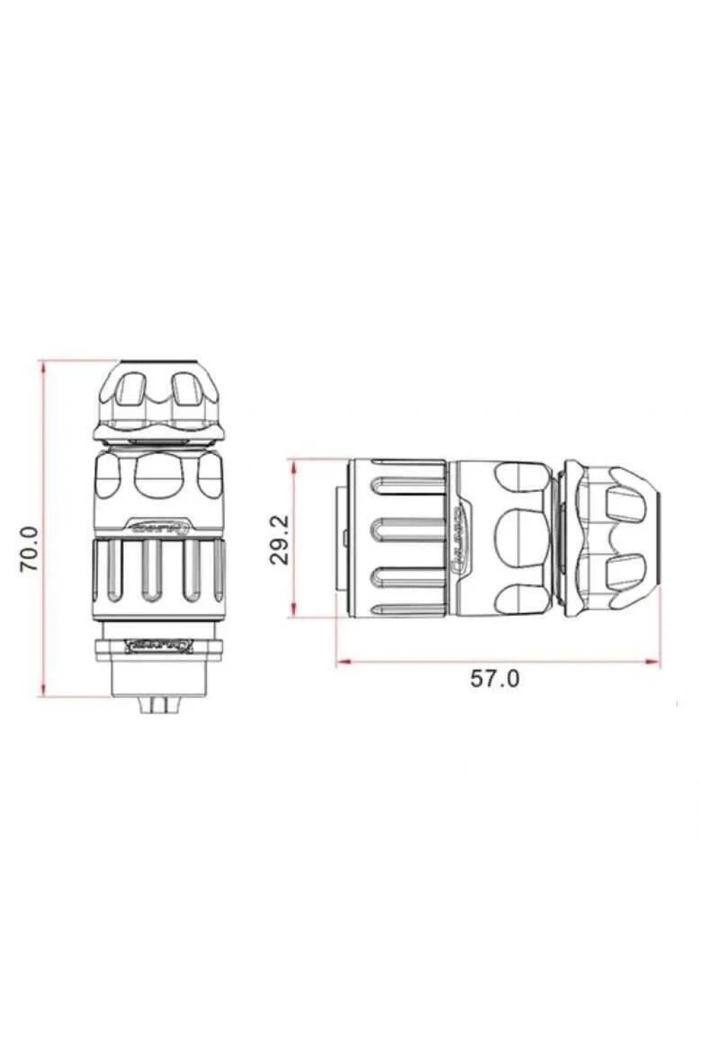 YM-20-J09PE-02-001 9-Pin Su Geçirmez Konnektör - Dişi