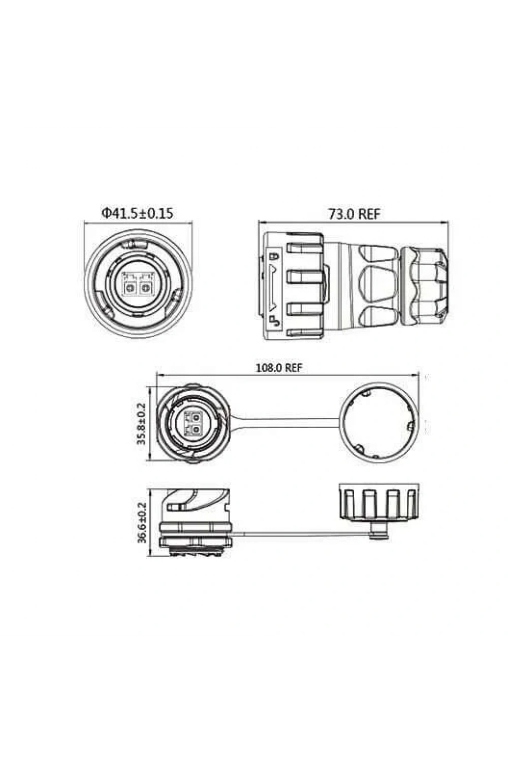 YM-24-J/LC/213/SX-42-101 Su Geçirmez Fiber Optik Konnektör - Dişi