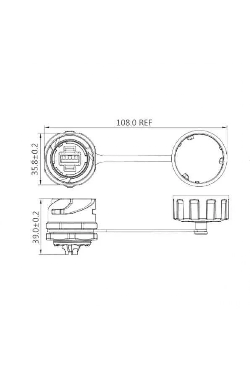 YM-24-J/USB3/213/SX-42-101 Su Geçirmez Data Konnektörü - Dişi