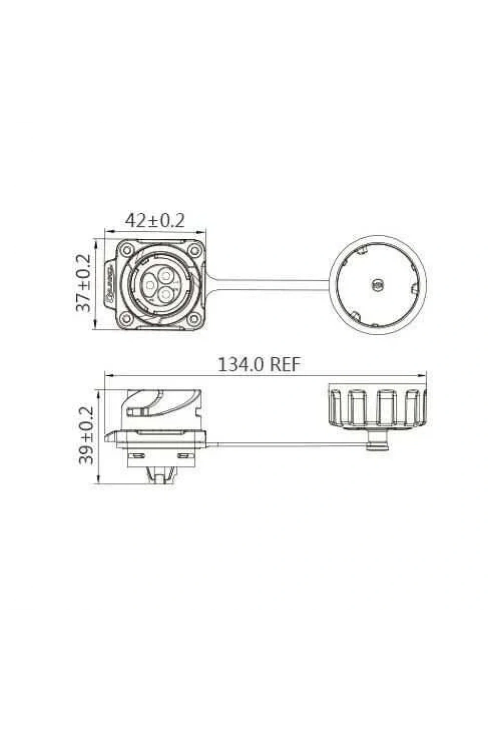 YM-24-J03SX-02-436 3-Pin Su Geçirmez Konnektör - Dişi