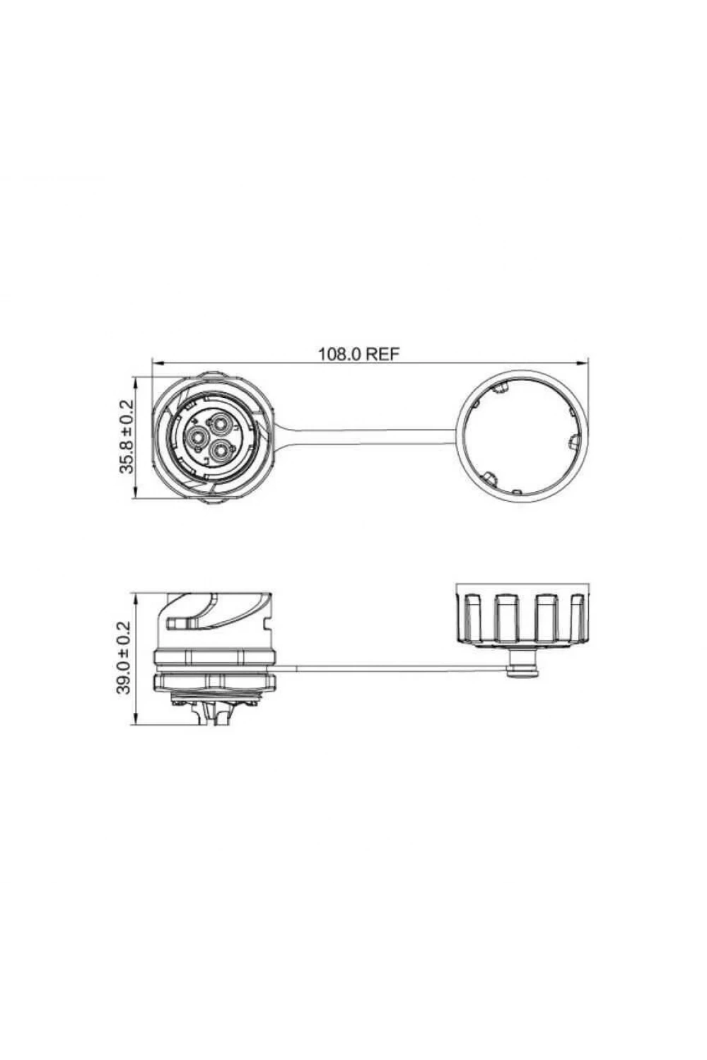 YM-24-J10SX-02-101A 10-Pin Su Geçirmez Konnektör - Dişi