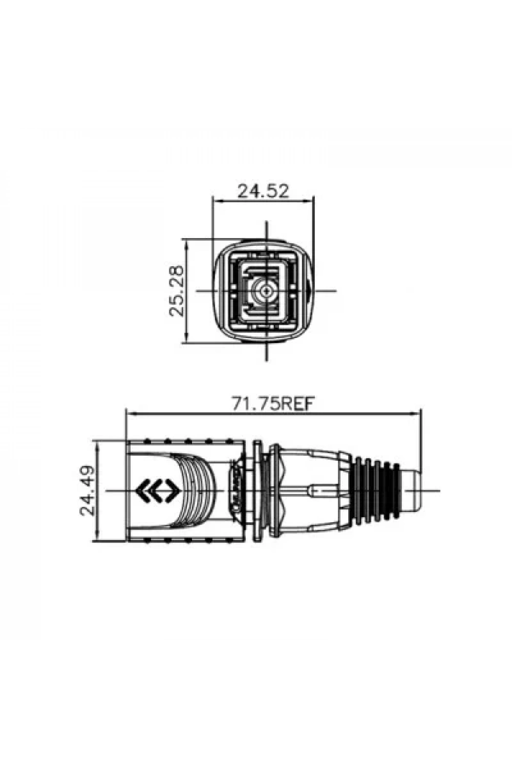 YT-RJ45-CPE-05-001 Su Geçirmez Ethernet Konnektörü - Erkek