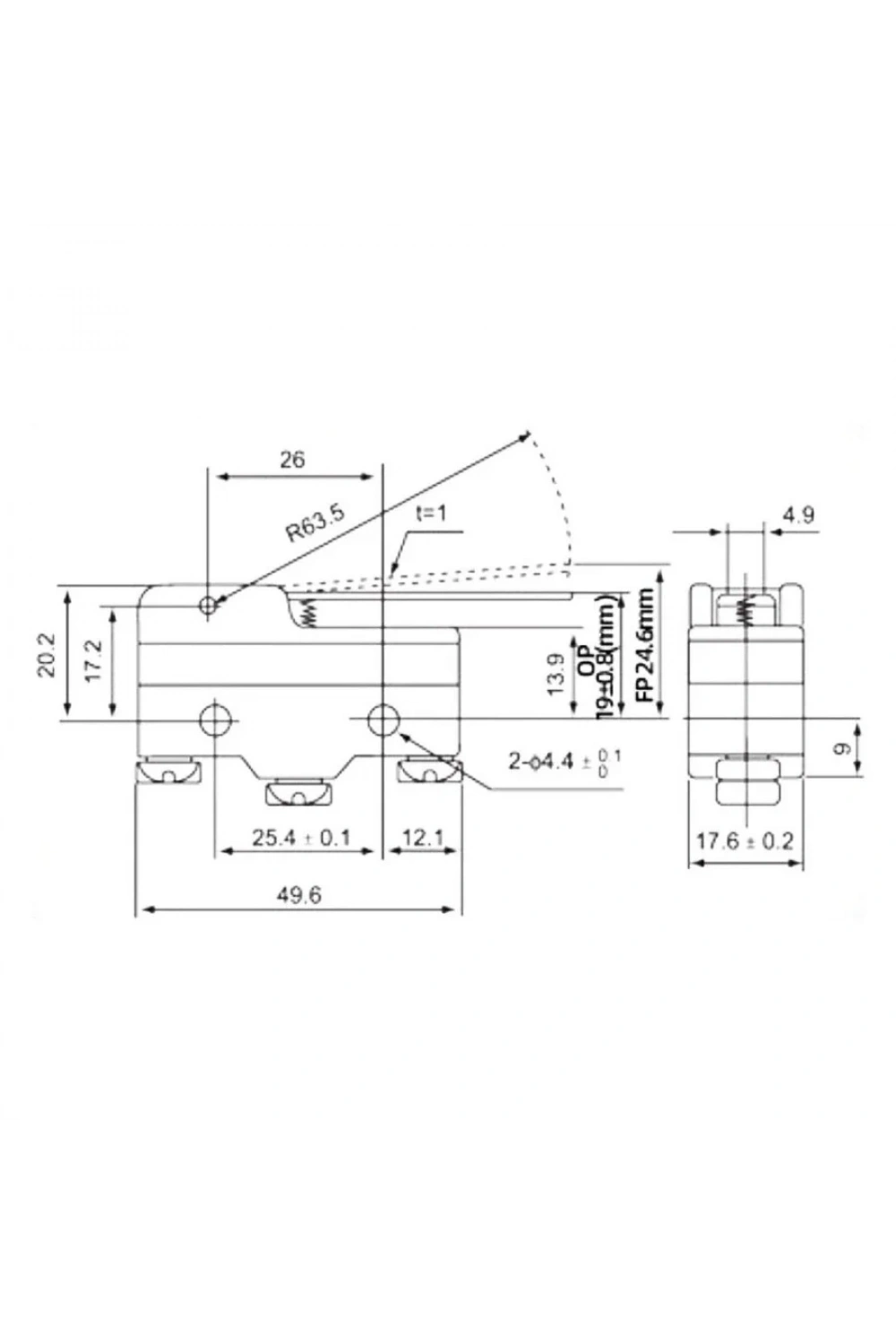 Z-15GW-B Micro Switch 3-Pin