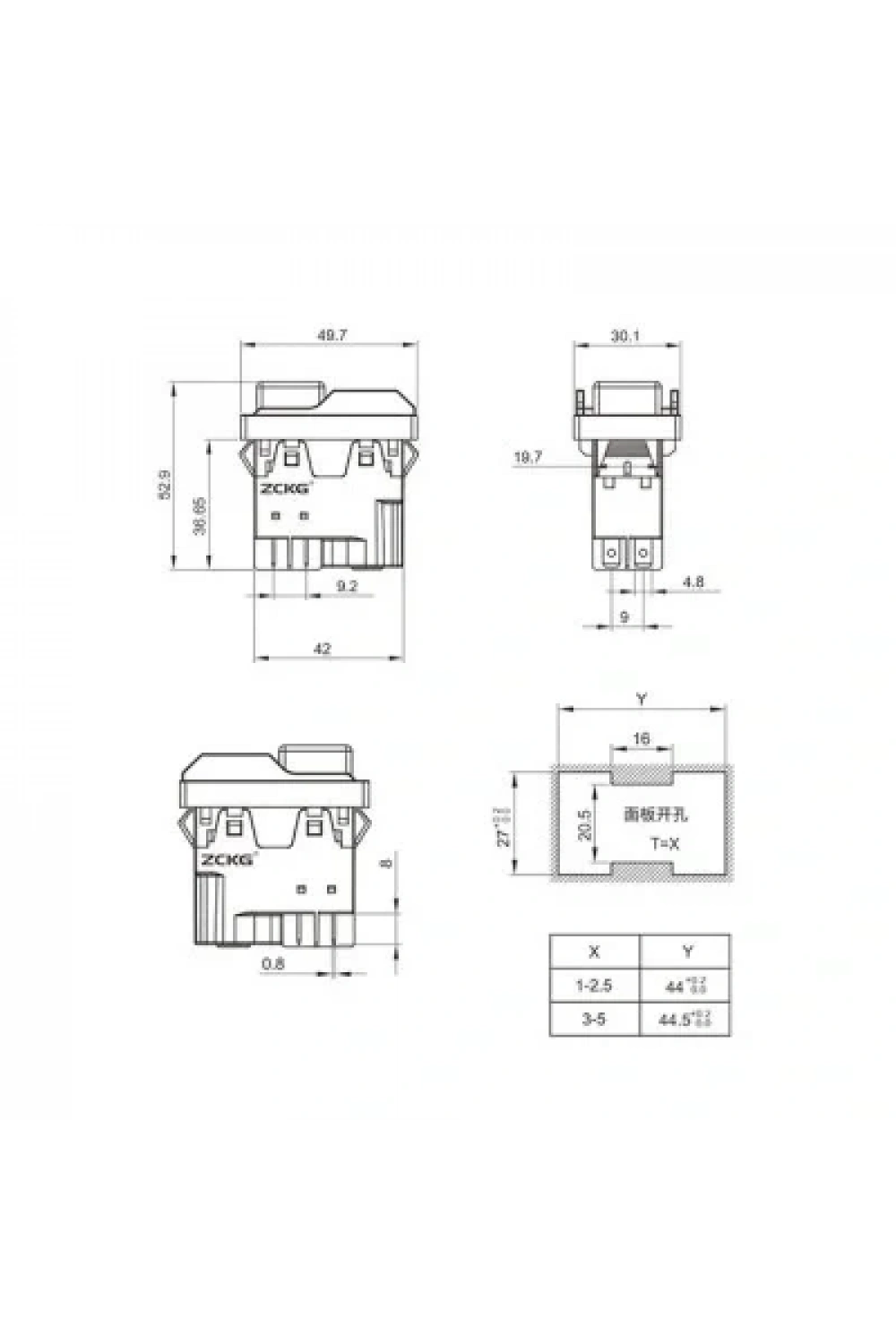 ZCD-01 4-Pin Panel Tipi Elektromanyetik Switch