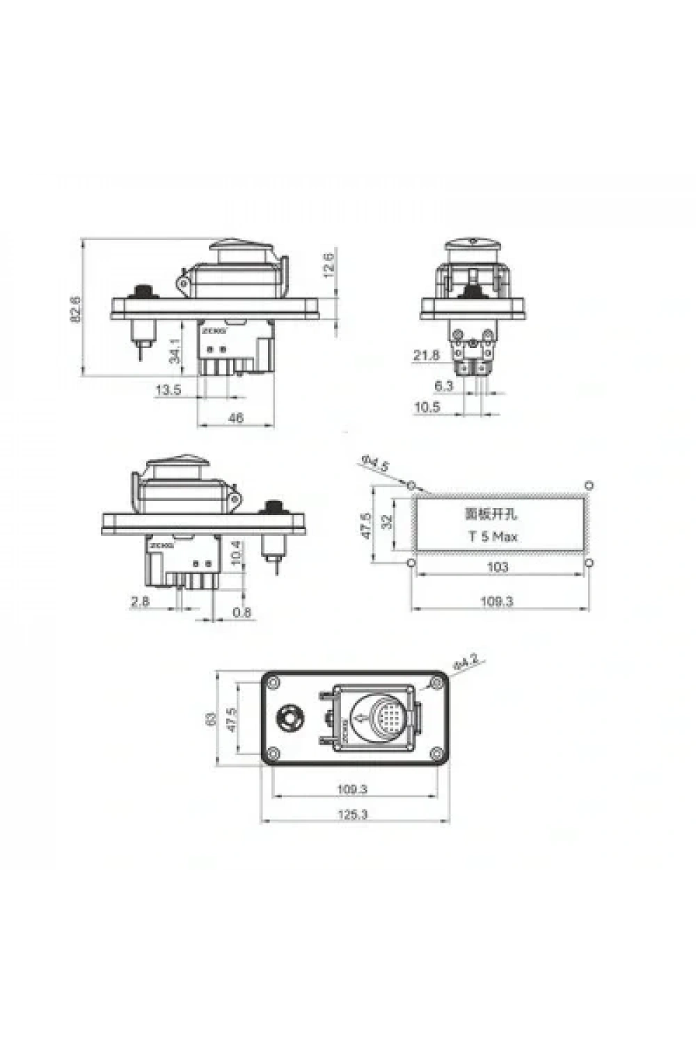 ZCD-02BL 5-Pin Elektromanyetik Switch