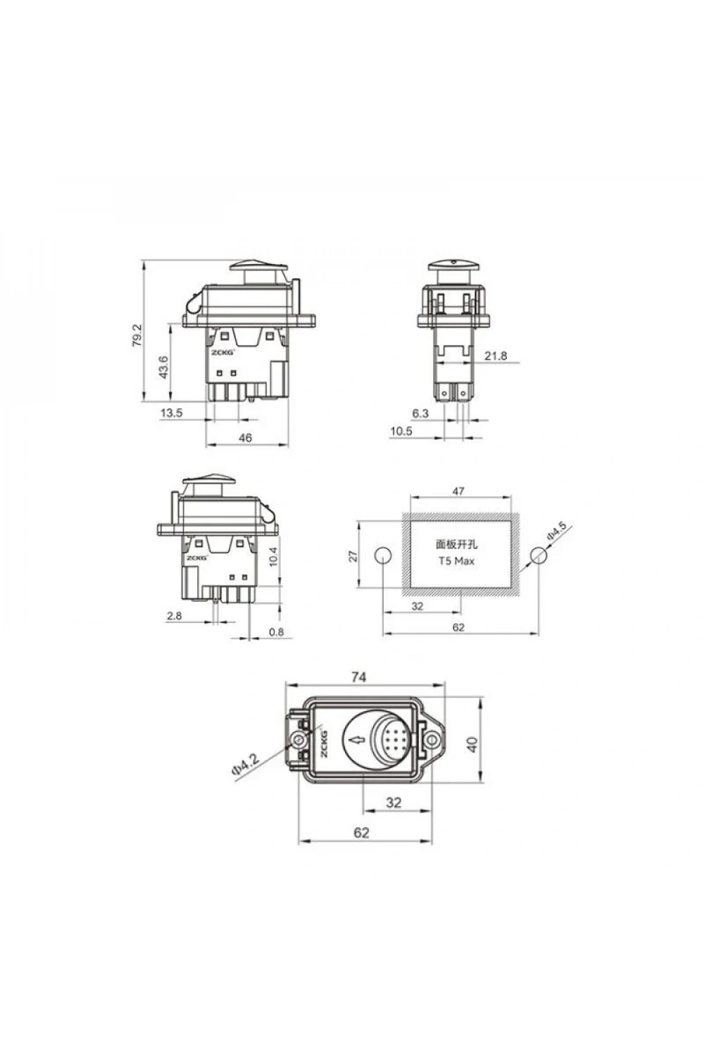 ZCD-02D 4-Pin Elektromanyetik Switch