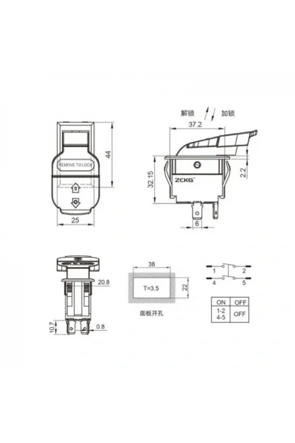 ZCK-01B 4-Pin Elektromanyetik Switch