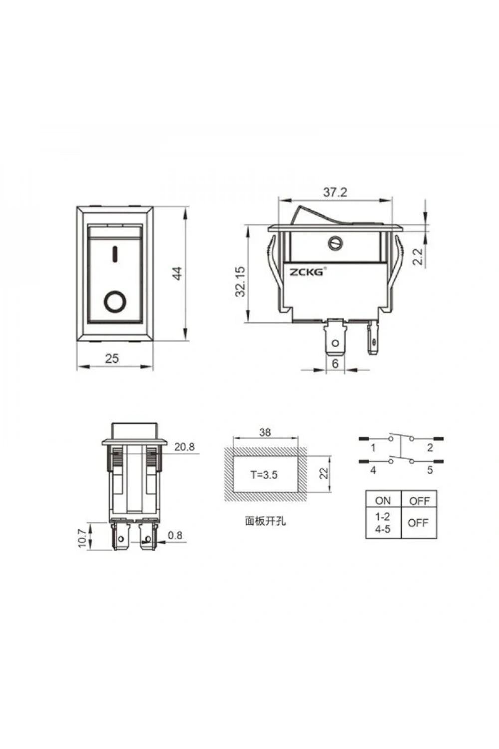 ZCK-01C 4-Pin Elektromanyetik Switch