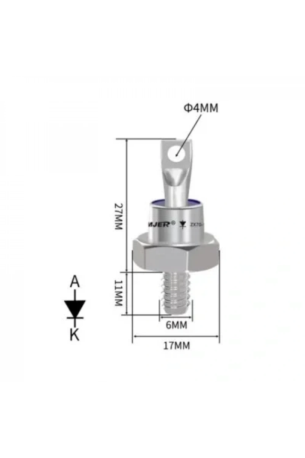 ZX70-12 70A 1200V Metal Vidalı Diyot - Anot