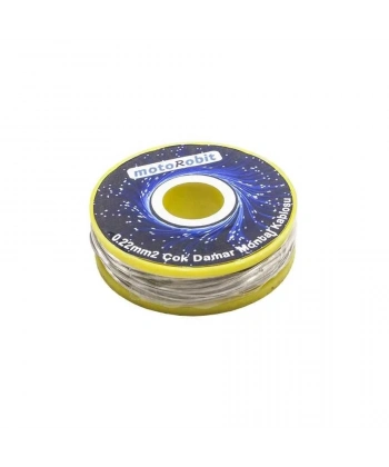 0.22 mm2 Gri Çok Damar Montaj Kablosu - 10 Metre