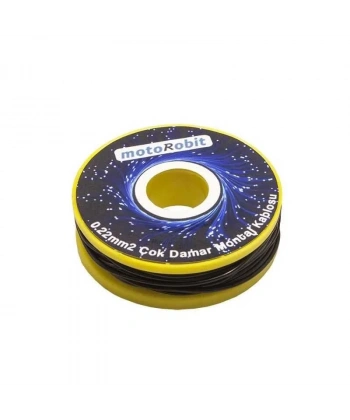 0.22 mm2 Siyah Çok Damar Montaj Kablosu - 10 Metre