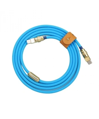 100W Mavi Type-C Silikon Hızlı Şarj Kablosu - 1 Metre